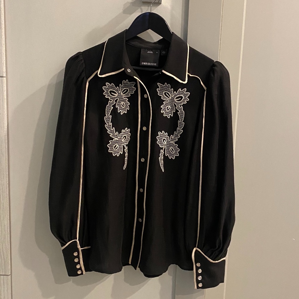 Black Western Style Shirt NWOT